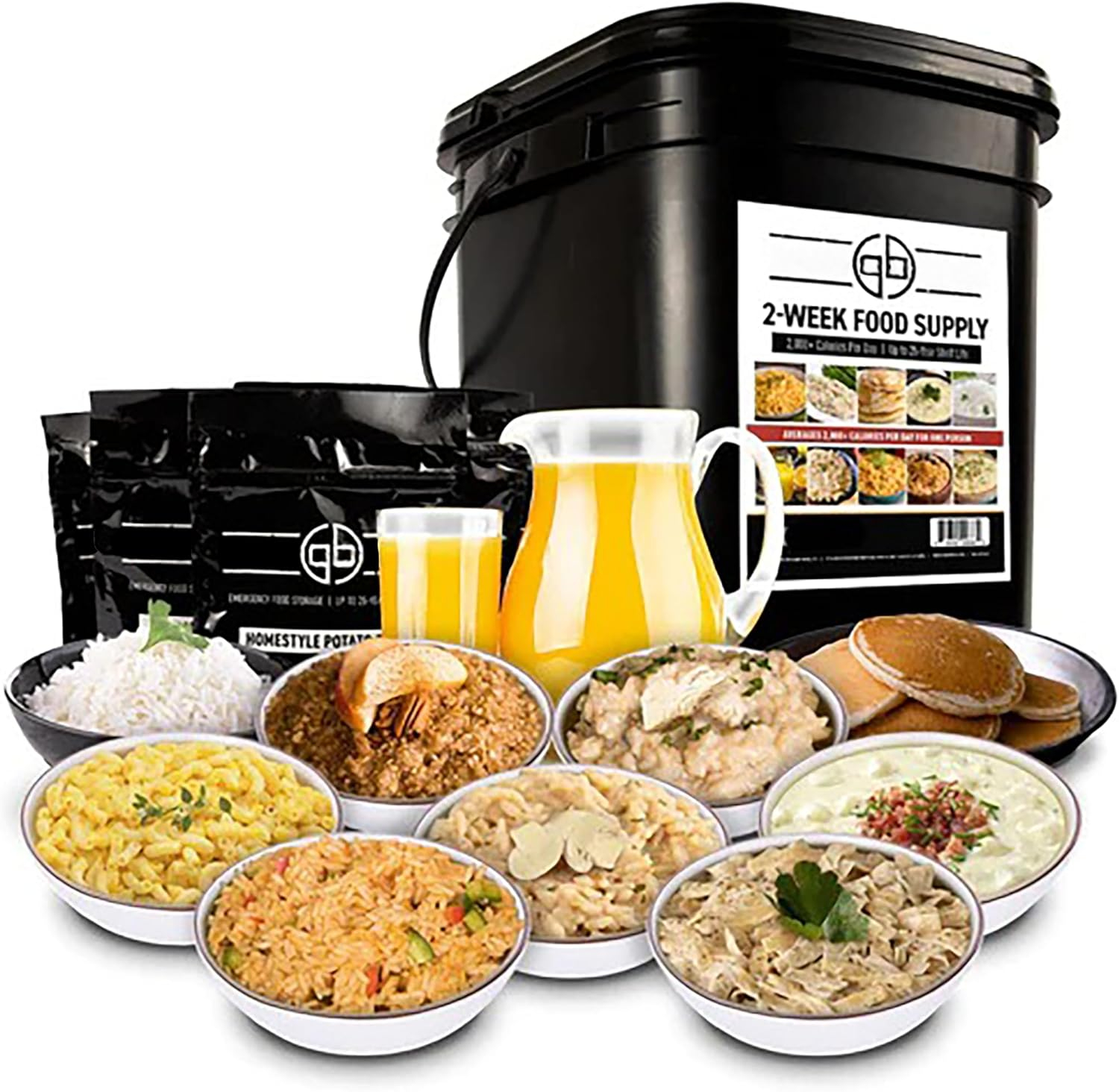 2-Week Emergency Food Supply Kit - 25-Year Shelf Life - 118 Servings - By Ready Hour