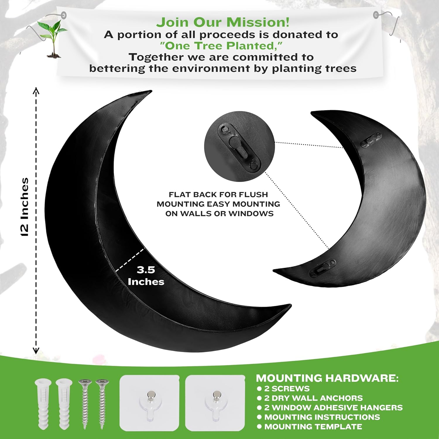 Wall Planter - Window Planter - Hanging Moon Planter - Boho Hanging Planters for Indoor Plants, Succulents, Air Plant, Cactus, Faux, Artificial Plants -Witchy Gifts for Women, Birthdays,Plant Lovers