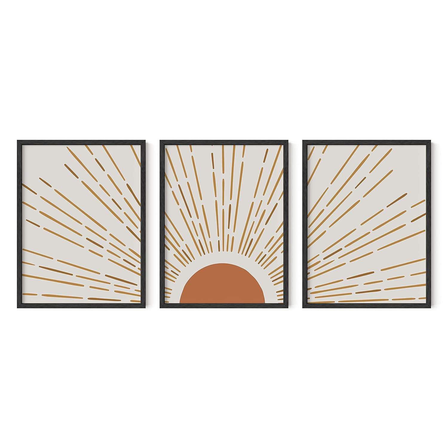 HAUS AND HUES Boho Art, Boho Pictures - Boho Pictures Wall Decor, Boho Posters, Scandinavian Wall Art, Sun Wall Art, Terracotta Wall Art Southwestern Decor Wall Art Mid Century Art (12x16 UNFRAMED)