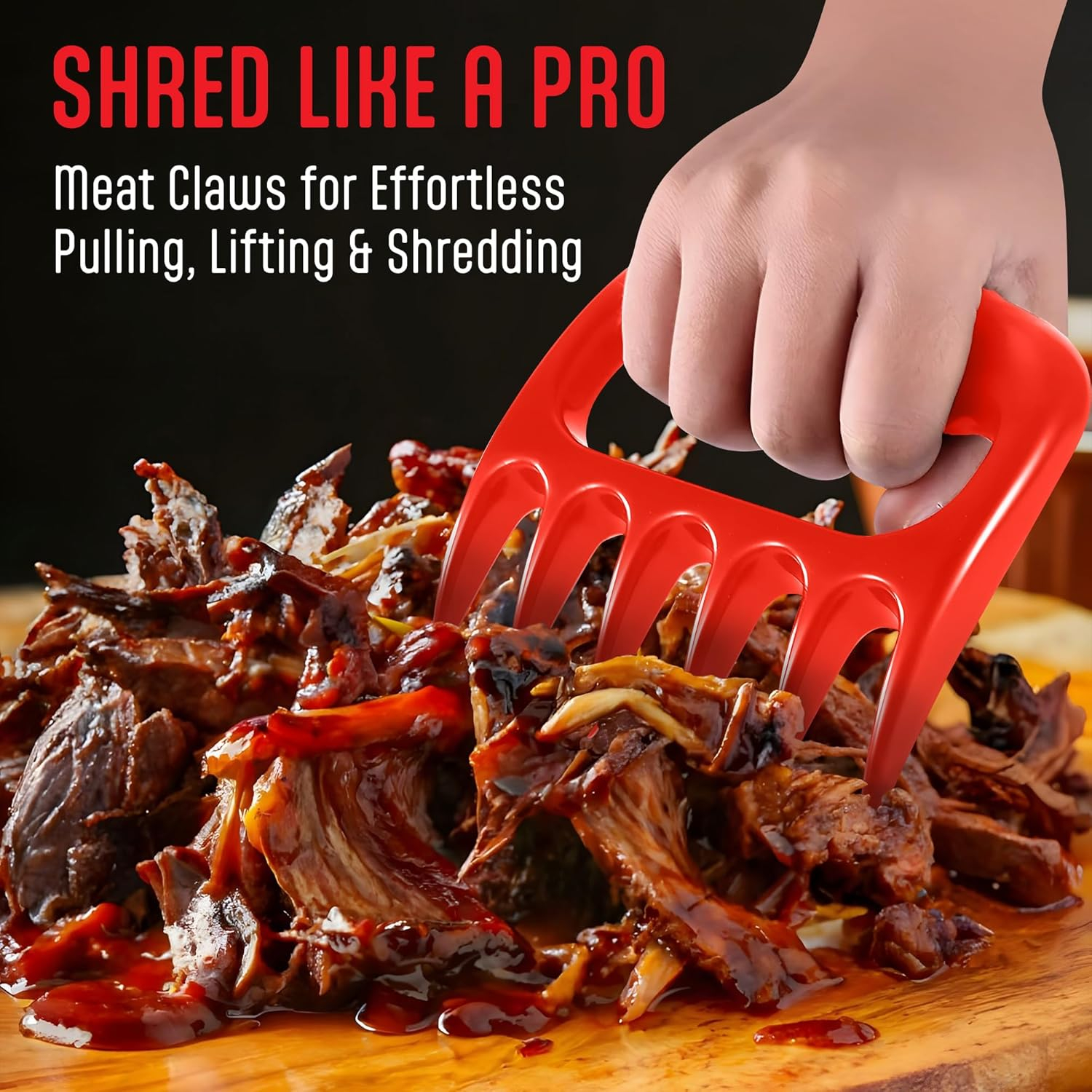 Kaluns Meat Claws Chicken Shredder Tool Kitchen Gadget BBQ Accessories, Red