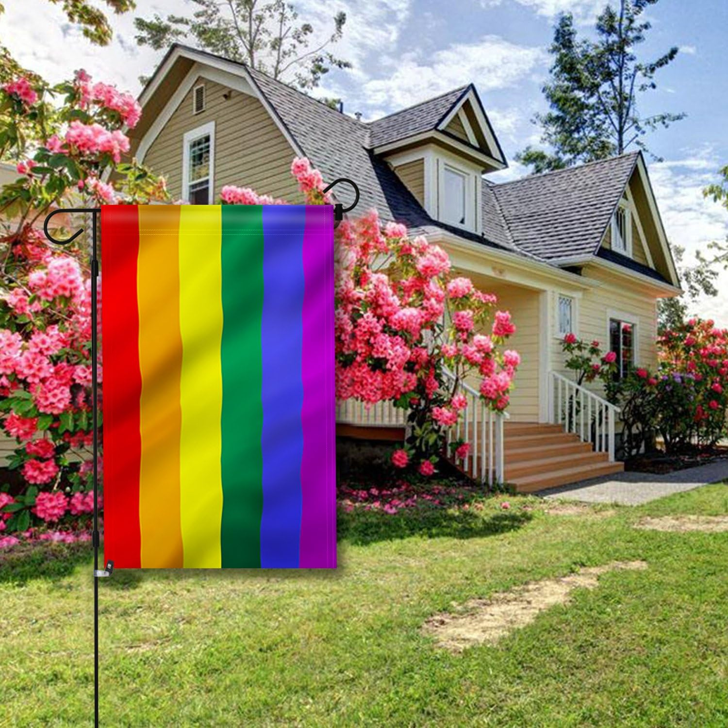 Anley Double Sided Rainbow LGBT Decorative Garden Flags Yard Flags - 18 x 12.5 Inch