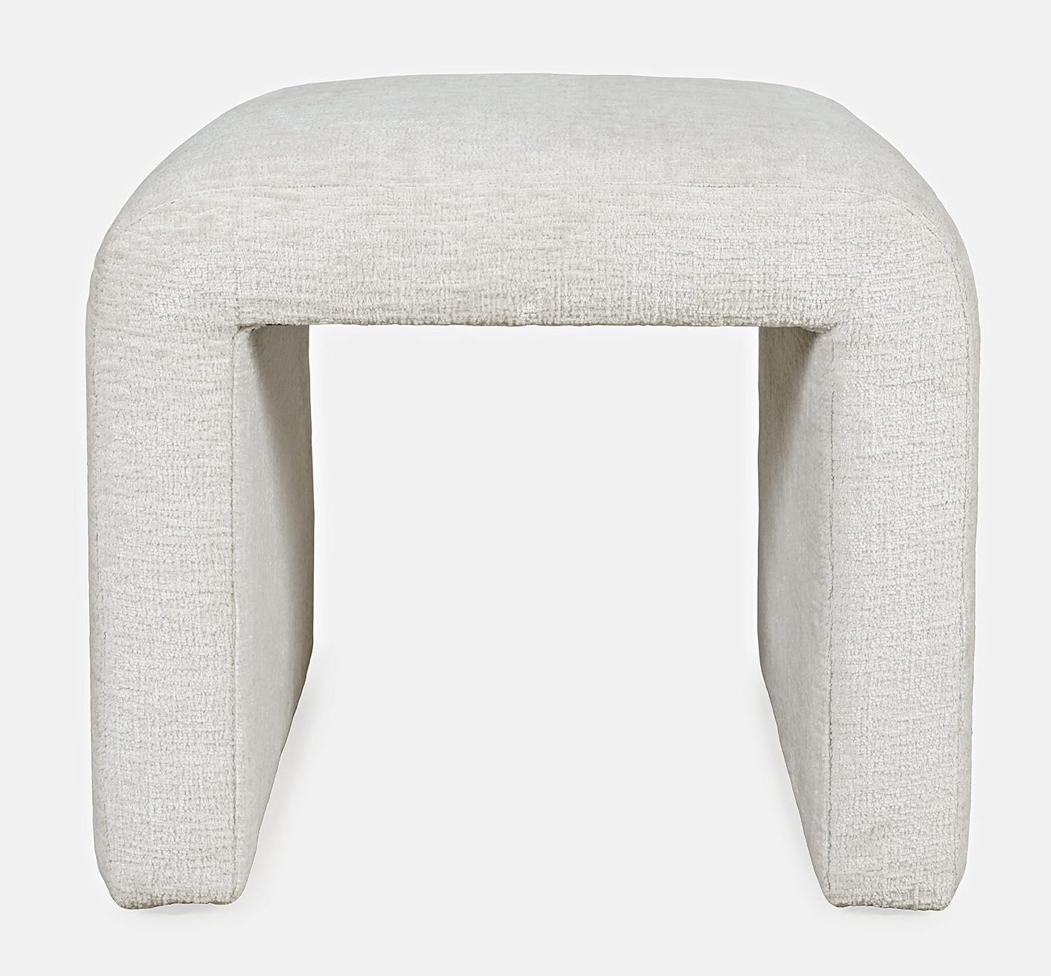 Jofran Sophia Modern Luxury Curved Upholstered Jacquard Petite Ottoman Bench - Set of 2