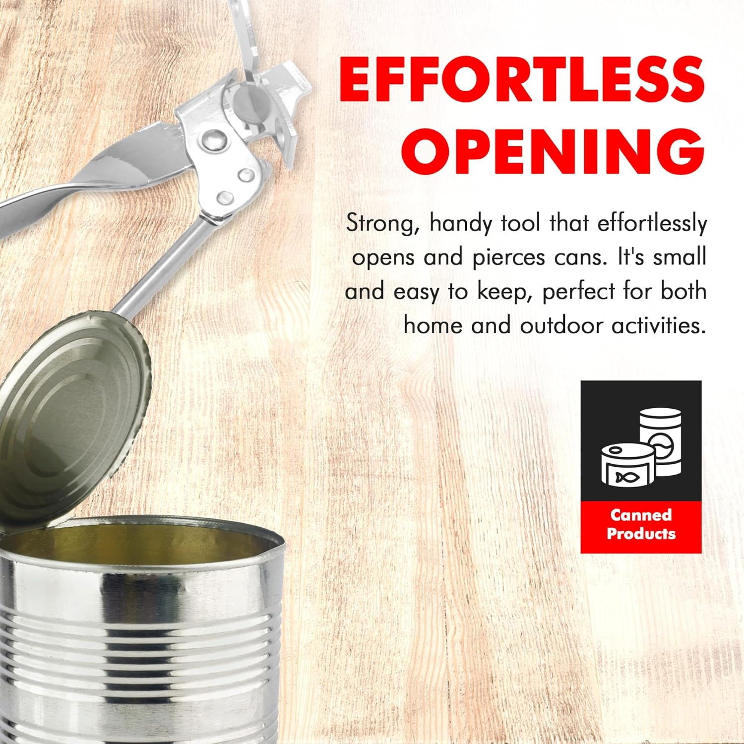 Chef Craft Select Can Opener with Tapper, 6.5 inches in Length, Nickle Plated