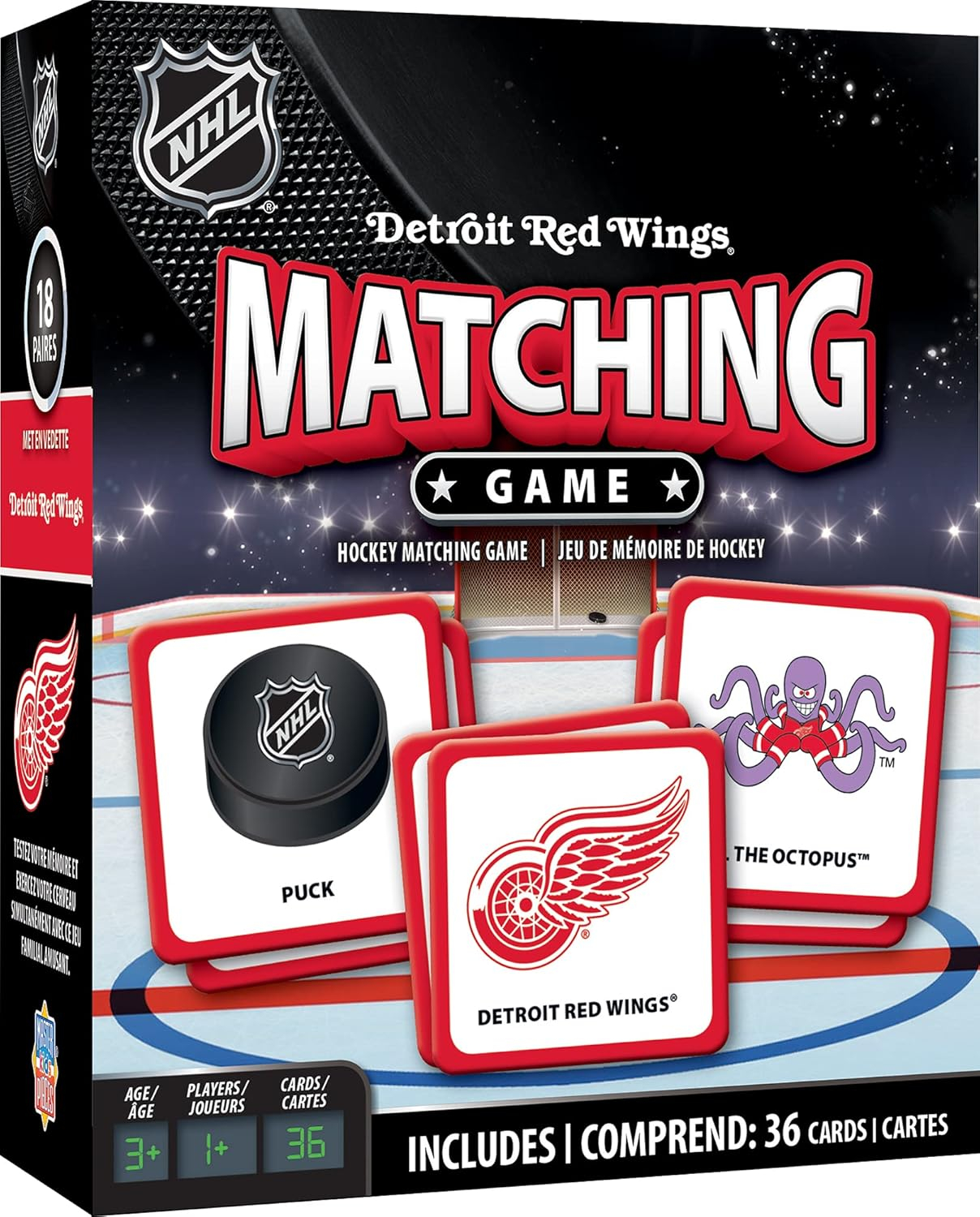 Detroit Red Wings Kids Matching Game with NHL Symbols