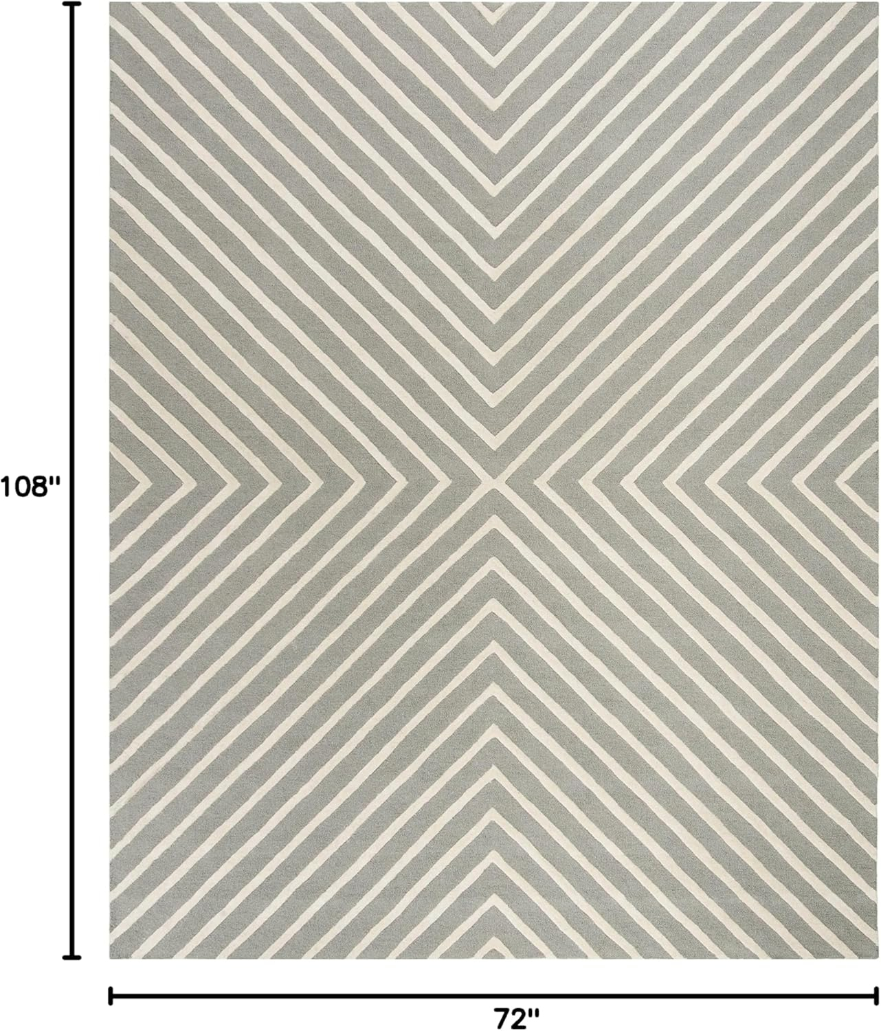 SAFAVIEH Kids X Pattern Wool Area Rug, Grey/Ivory, 6' x 9'