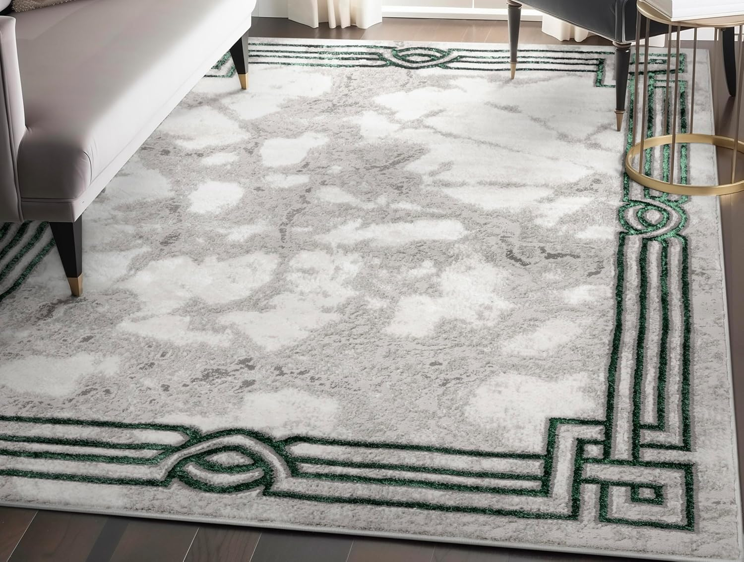Well Woven Fairmont Huntington Modern Abstract Marble Pattern Blue 9'3" x 12'6" Area Rug