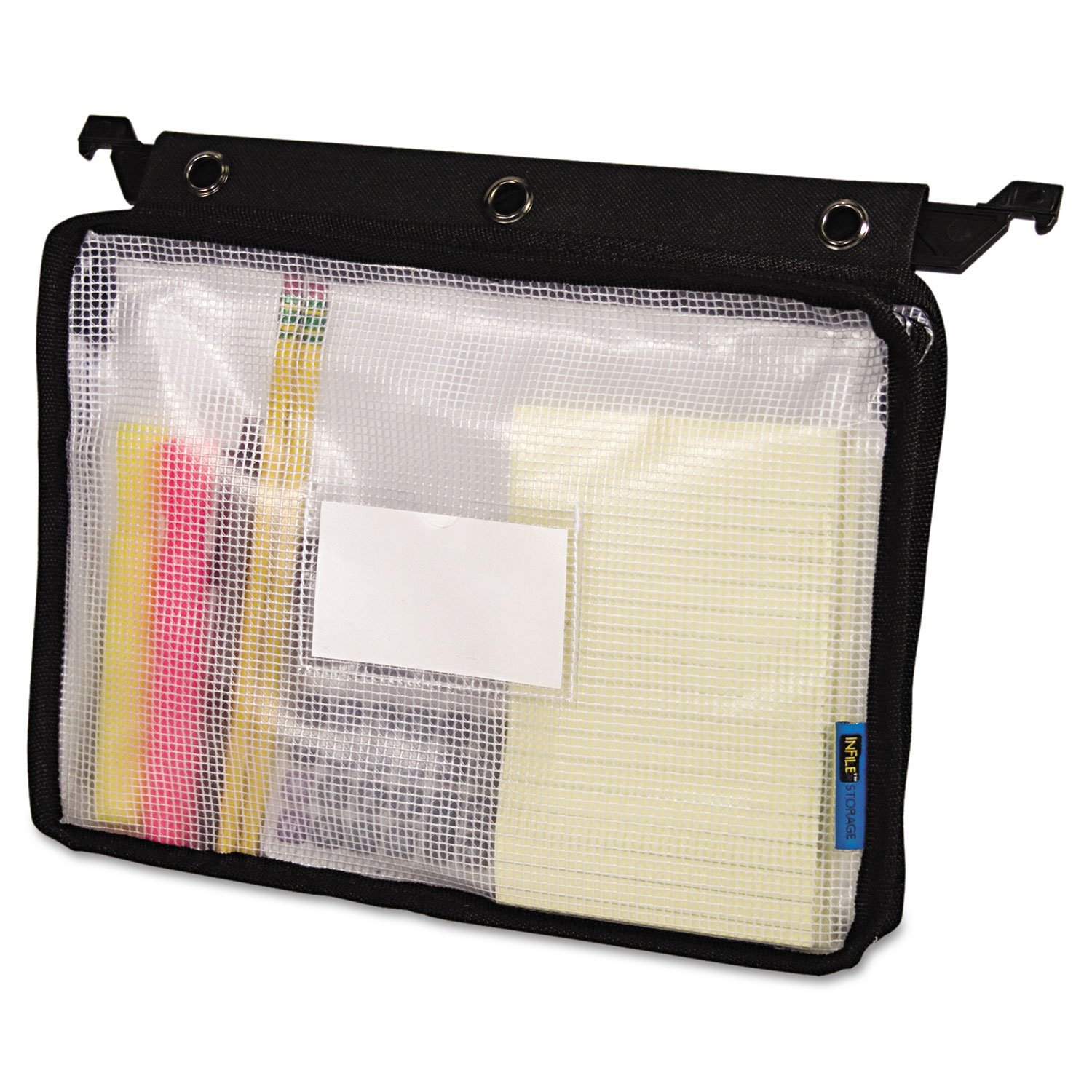 Advantus Expanding Zipper Pouch Clear Mesh Letter Size Zipper Binders, Black