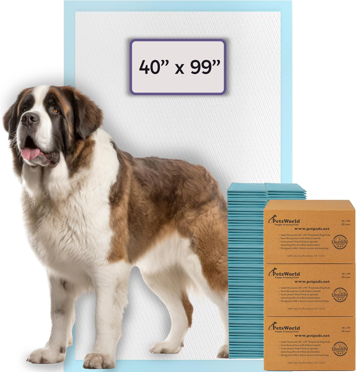 Gigantic Blue Dog Pee Pads with Adhesive Backing