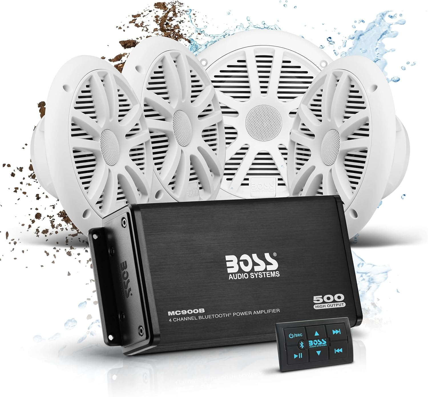 Boss Audio Systems ASK904B.64 Wireless Vehicle Audio Amplifier, Black, 10.24 lbs