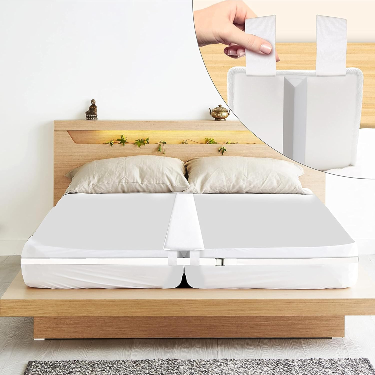 Flybold Bed Bridge Twin to King Bed Converter Kit - Bed Gap Filler for Split King Adjustable Beds - Twin Bed Connector to Make a King - 9" Wide Mattress Wedge Connector