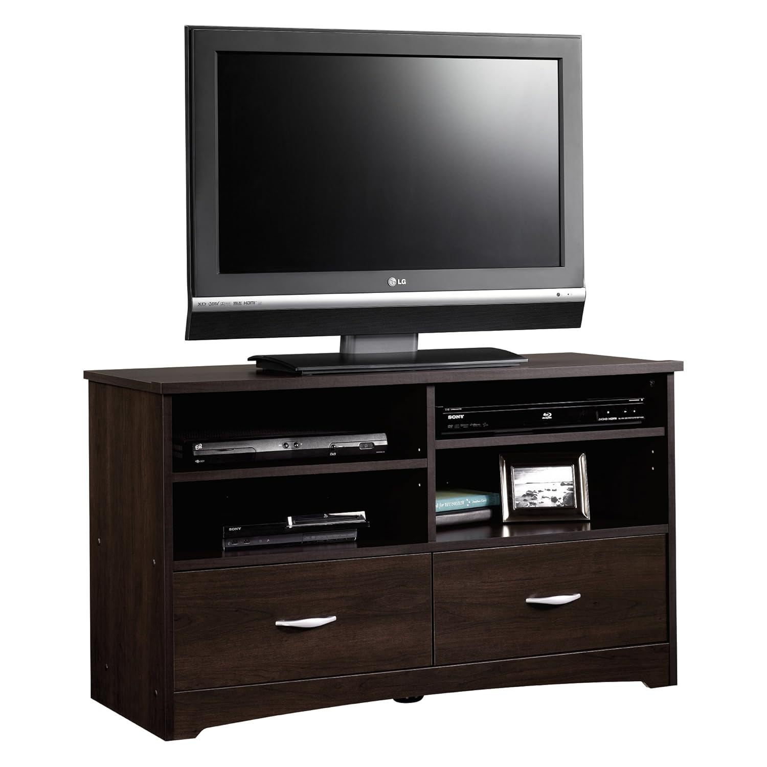 Sauder Beginnings TV Stand for TV's up to 46", Cinnamon Cherry Finish