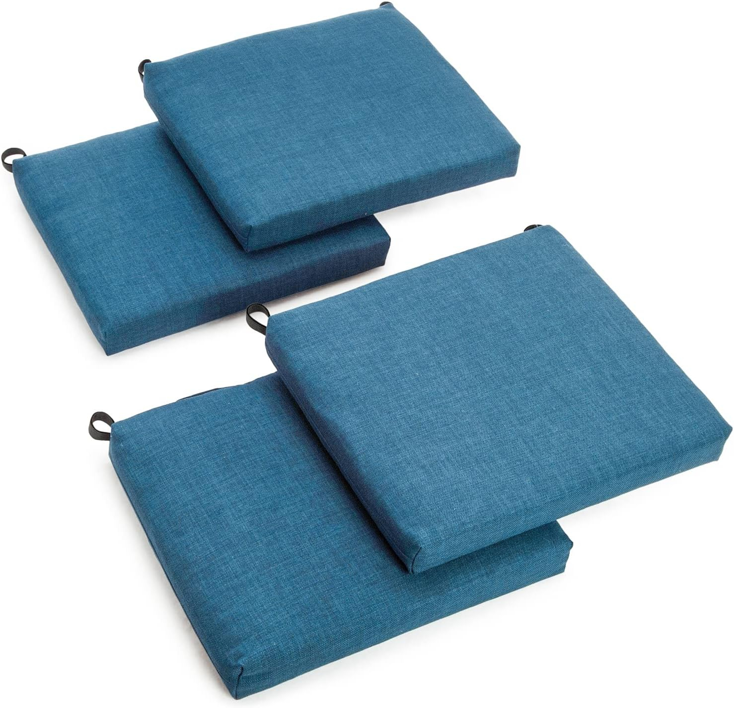 Blazing Needles, 20-inch by 19-inch Solid Outdoor Spun Polyester Chair Cushions (Set of 4)