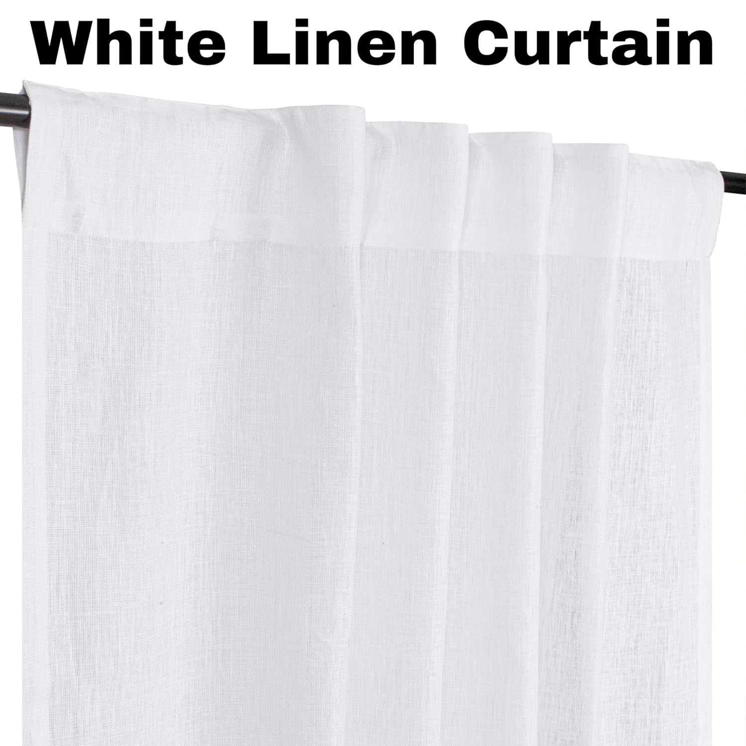 Bedding Craft Farmhouse Curtains 50x84 inch White Textured Slub Tab Top Window Panels for Bedroom Living Room Modern Rustic Country Home Décor Elegant Drapes