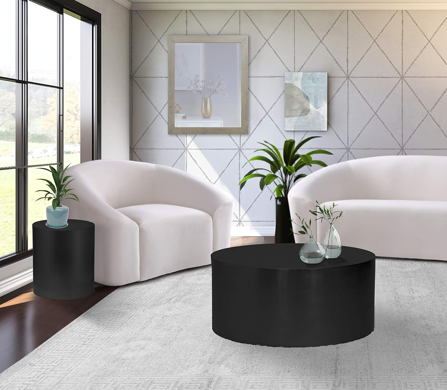Meridian Furniture Cylinder Matte Black Coffee Table
