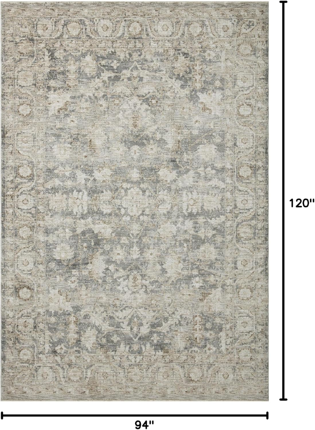 Loloi Amber Lewis Honora Collection HON-02 Slate/Beige 7'-10" x 10' Area Rug