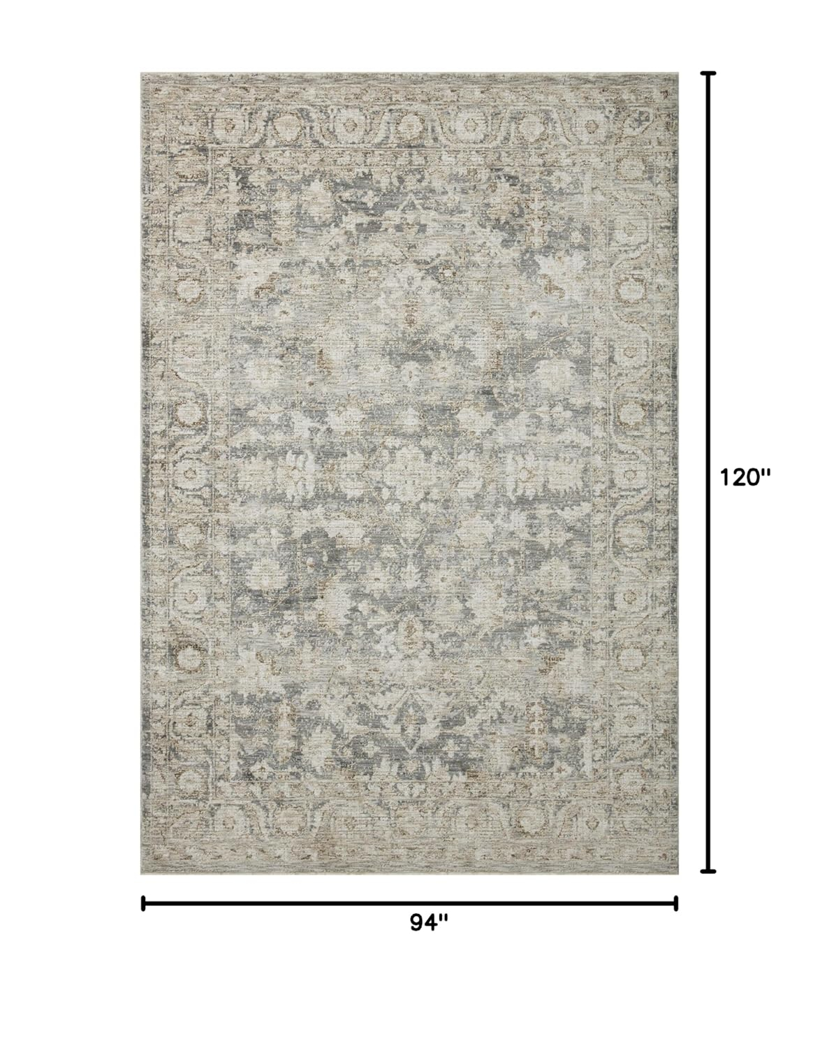 Loloi Amber Lewis Honora Collection HON-02 Slate/Beige 7'-10" x 10' Area Rug