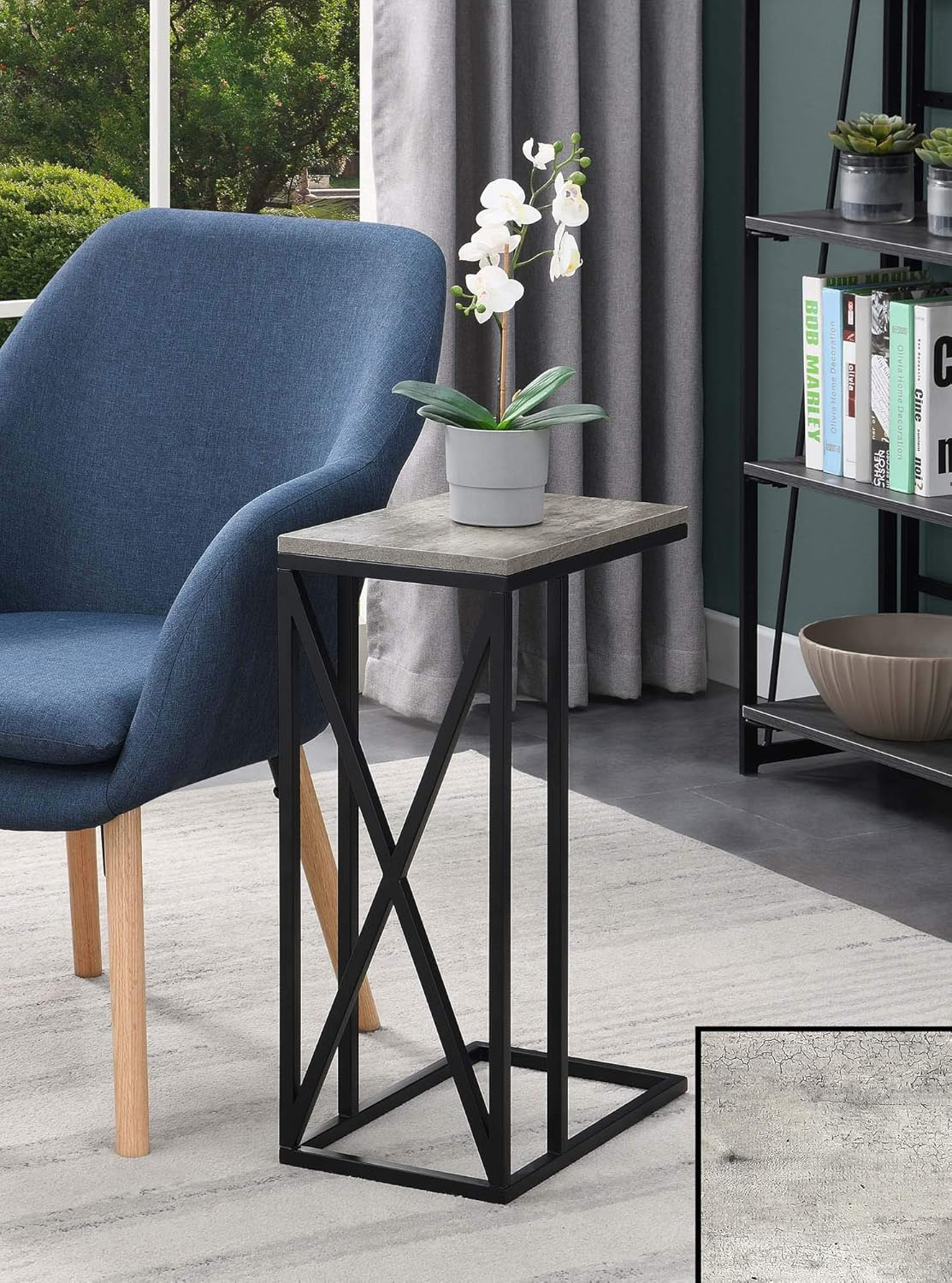 Convenience Concepts Tucson C End Table, Faux Birch/Black