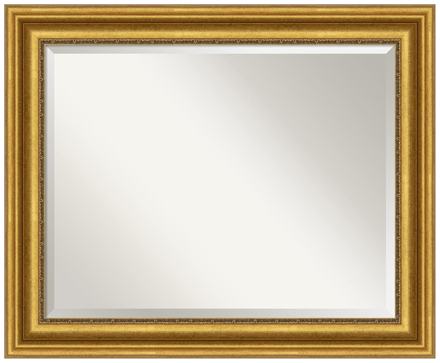 Parlor Gold Rectangular Beveled Bathroom Vanity Mirror