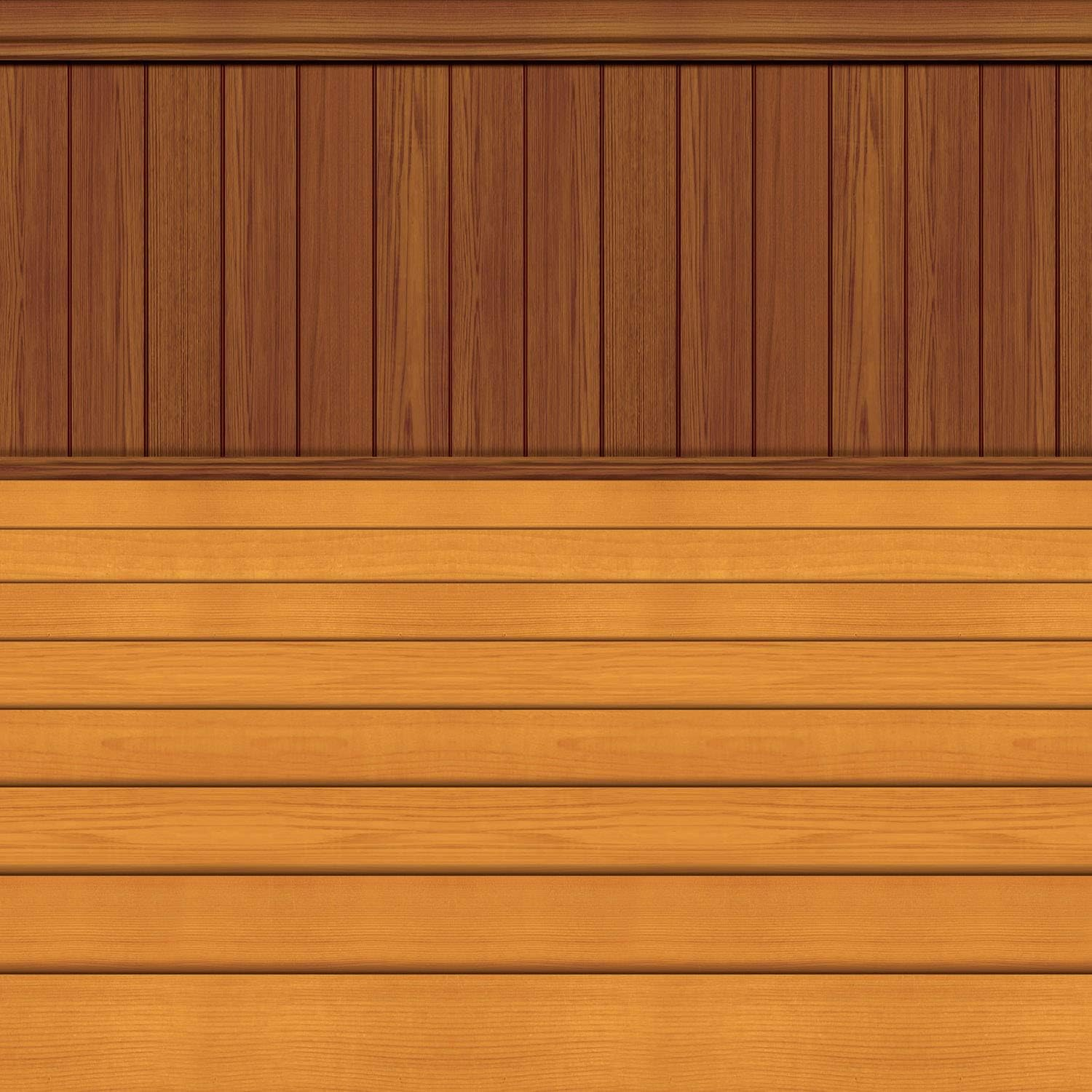 Beistle Insta-Theme Wood-Look Floor/Wainscoting Backdrop - 4 ft x 30 ft - Brown