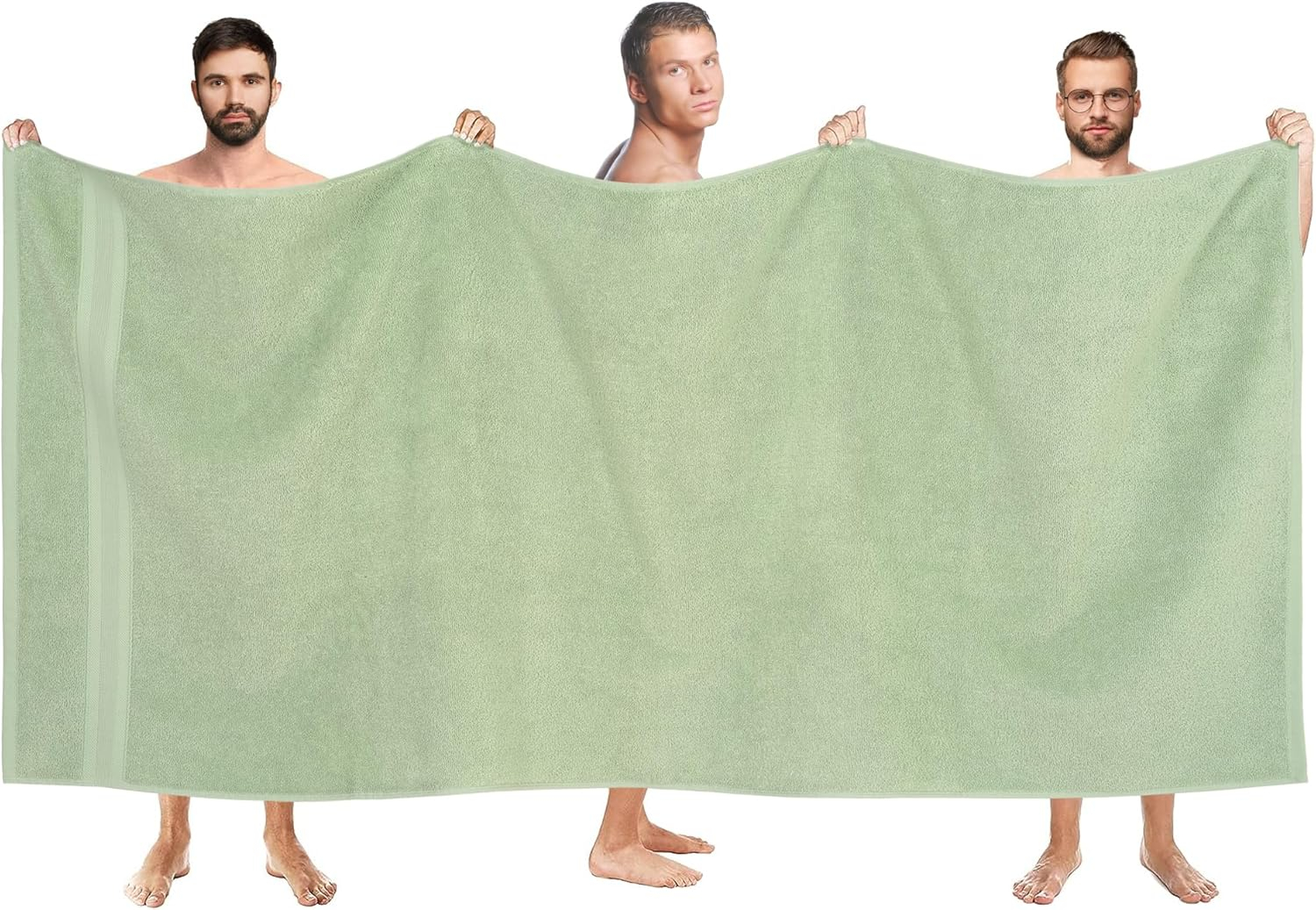 Oversized Sage Green Turkish Cotton Terry Washcloth Set