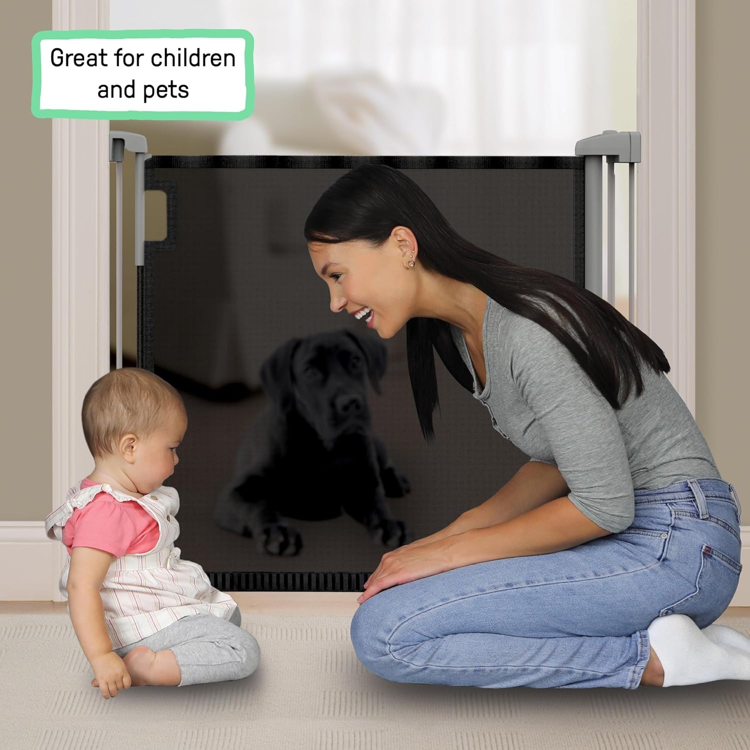 Open Box Ingenuity Infant Tuck Away Mesh Stairway Pet & Baby Gate w/Metal Frame