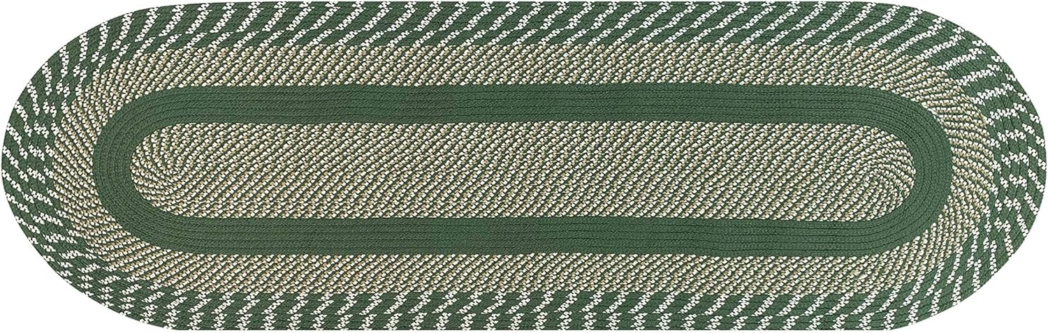 Better Trends Newport Braid Reversible Indoor Utility Rug, 100% Polypropylene, 24" x 72" Runner, Sage