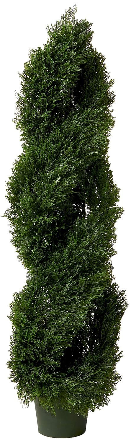 Nearly Natural Double Pond Cypress Spiral Topiary UV Resistant With 1036 Leaves