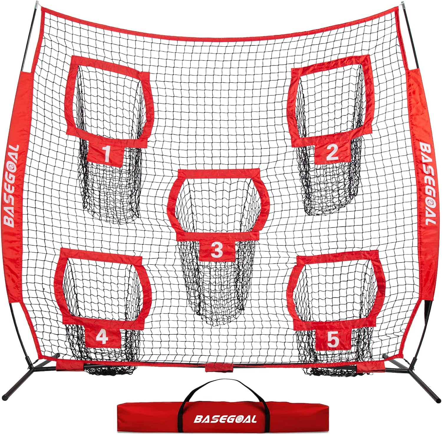 Football Nets for Throwing,Football Target,Quarterback Training Equipment with 5 Target Pockets for Improving Football Accuracy Throwing-8 x 8 ft or 7 x 7 ft Nets