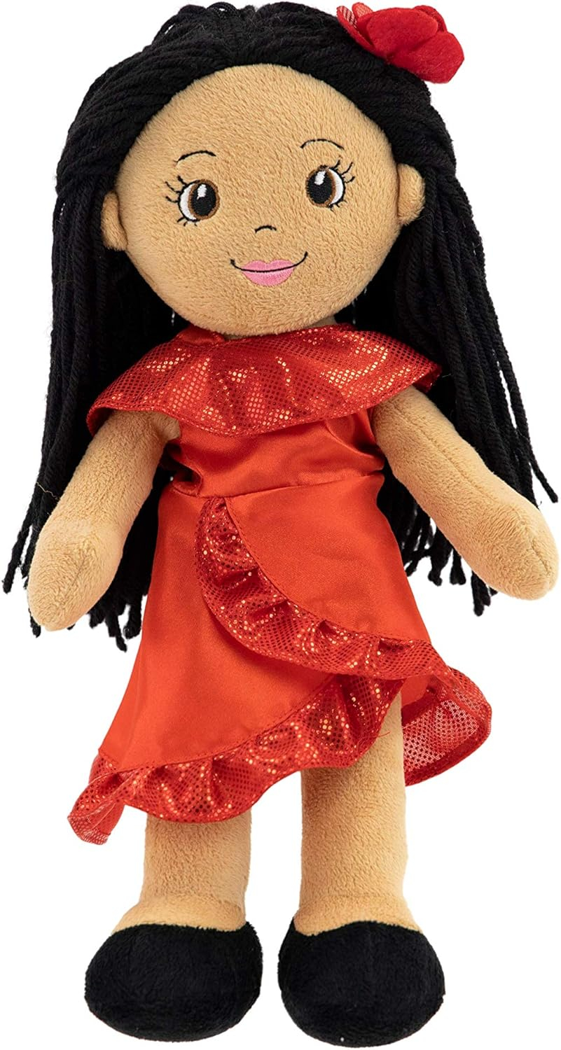 Julie the Salsa Dancer 14" Plush Rag Doll with Red Dress