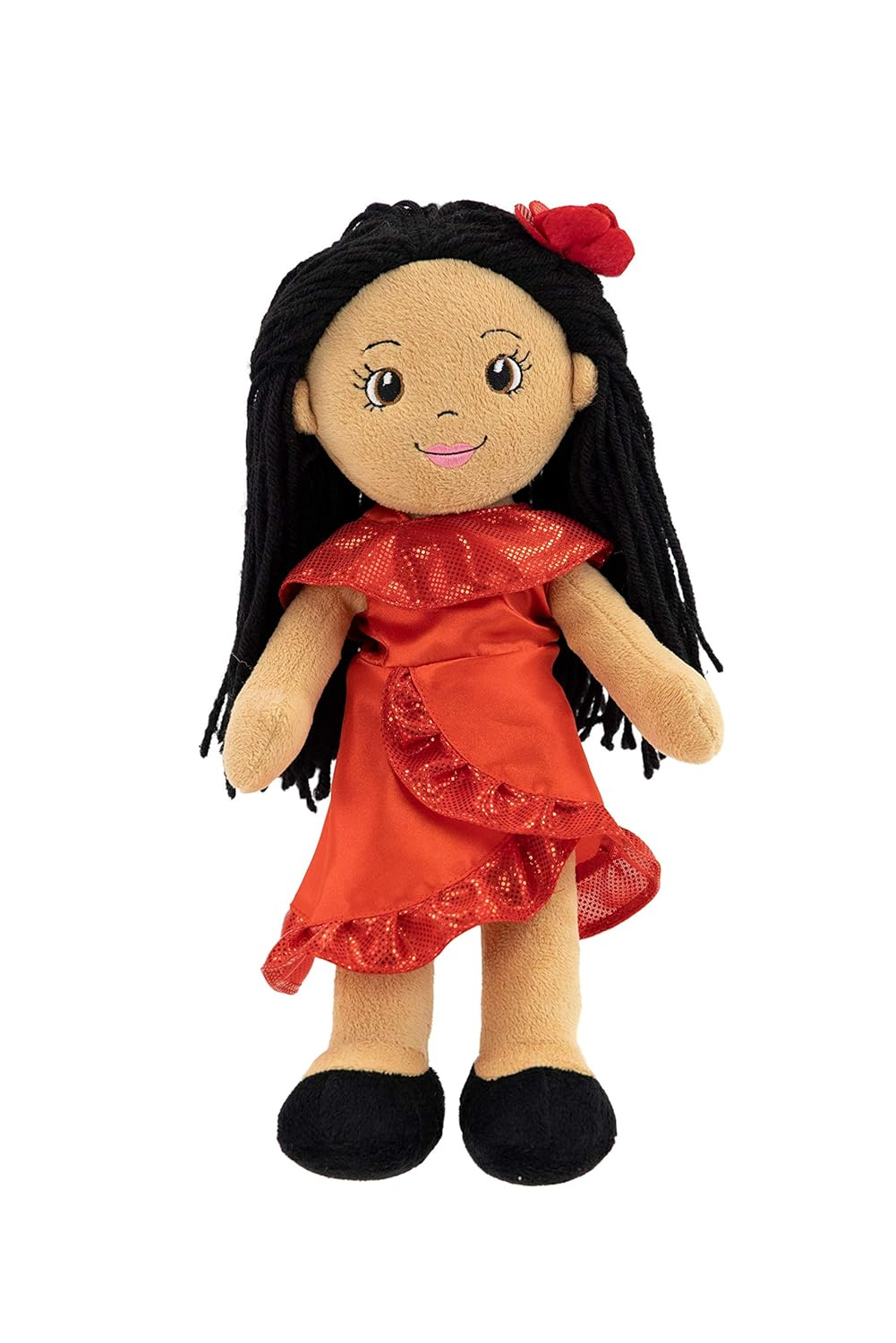 Julie the Salsa Dancer 14" Plush Rag Doll with Red Dress