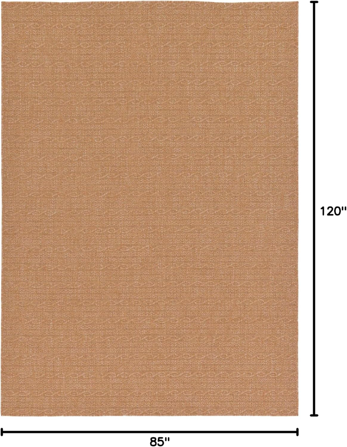 Light Brown Flat Woven Synthetic Outdoor Area Rug 7' x 10'