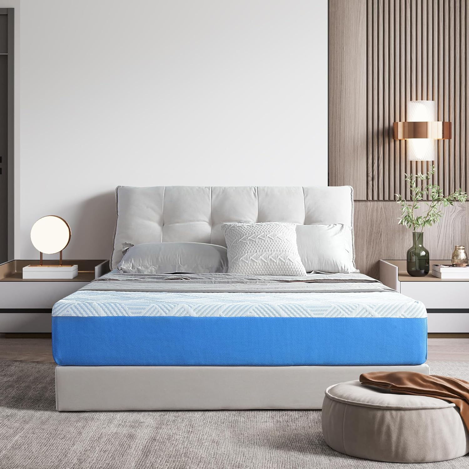 Olee Sleep Twin Mattress, 10 Inch Premium Cool Silk Gel Memory Foam Mattress, Cooling Gel Infused for Cool Comfort and Pressure Relief, CertiPUR-US Certified, Bed-in-a-Box, Medium Firm, Twin Size