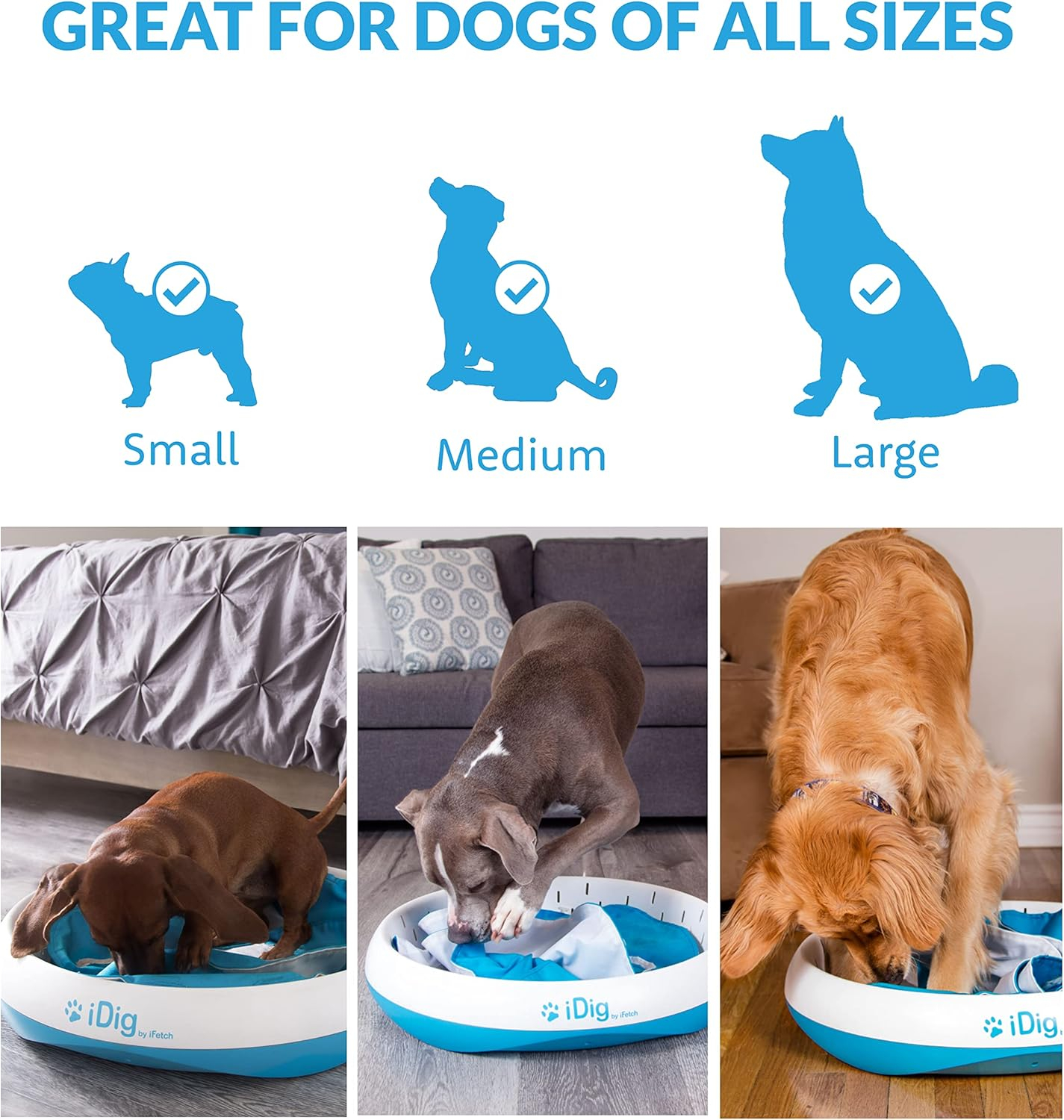 iFetch iDig Stay Dog Digging Toy, Interactive Sniff Mat for Dogs, Activity Treat Puzzle for Mental Stimulation and Enrichment