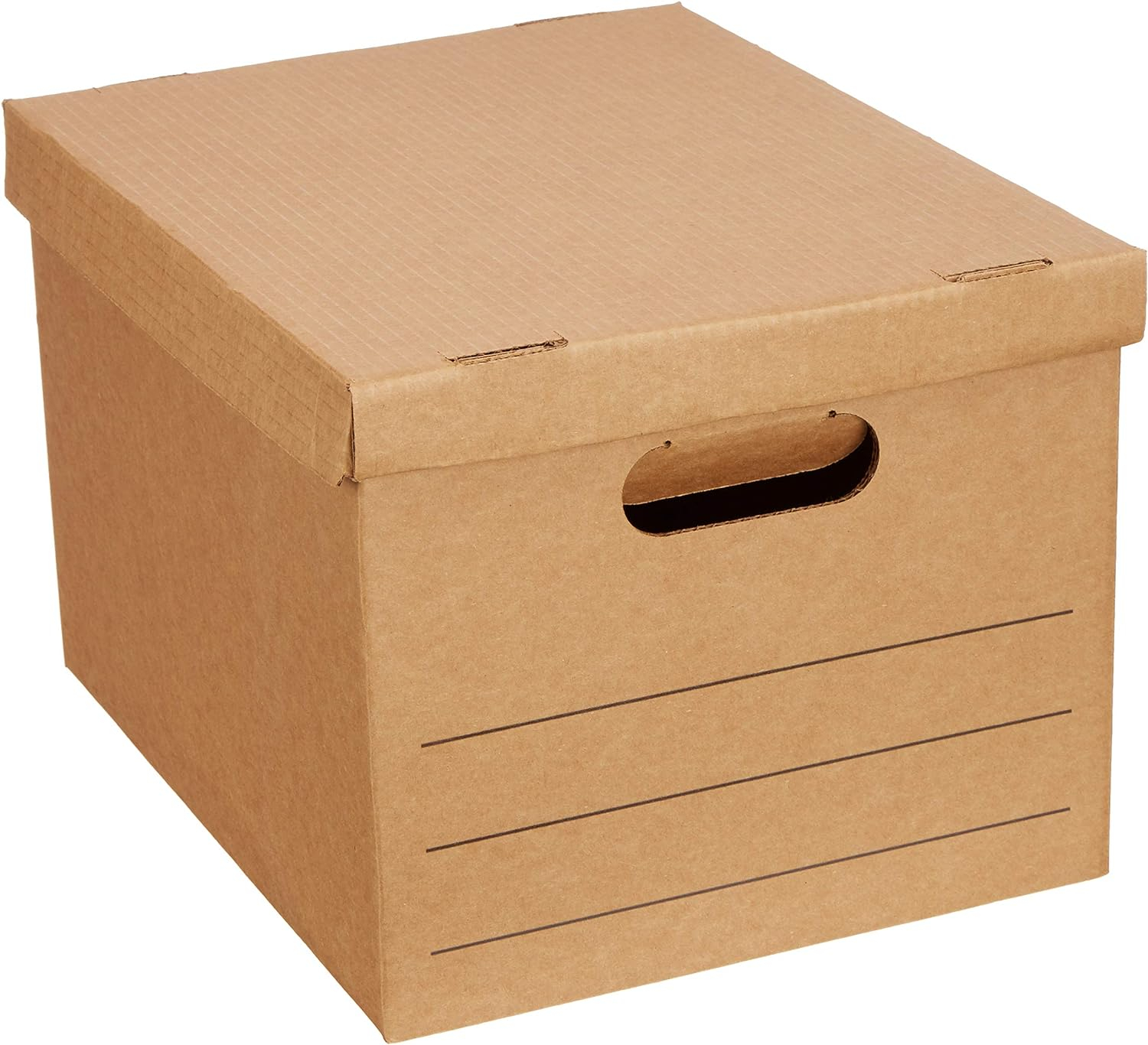 Amazon Basics Moving Boxes with Handles and Lids, 15x10x12 in, Brown, 20 Pack