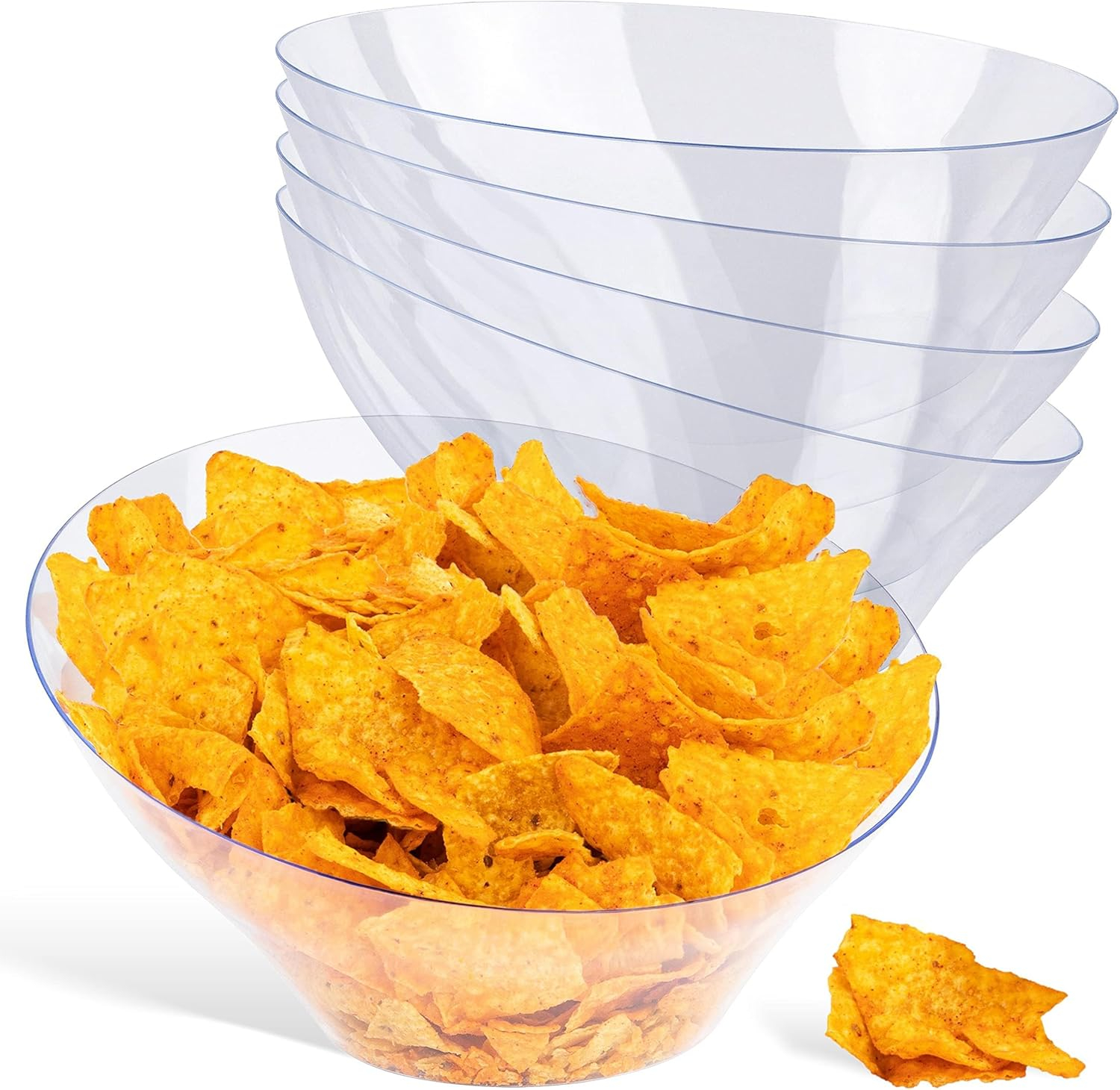 Large Clear Plastic Round Serving Bowls for Salad and Candy