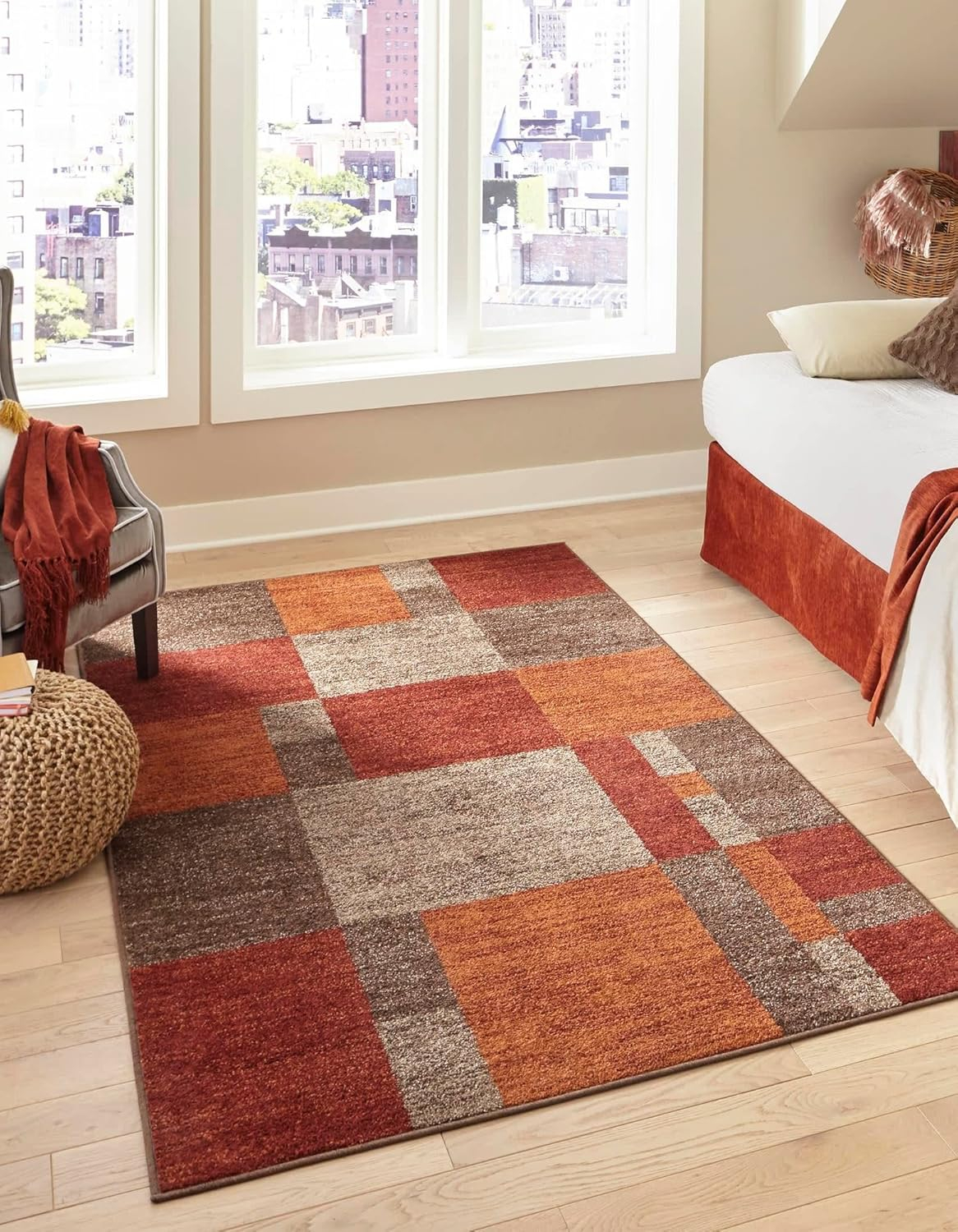 Unique Loom Autumn Collection Area Rug - Providence (4' x 6' Rectangle Multi/Beige)