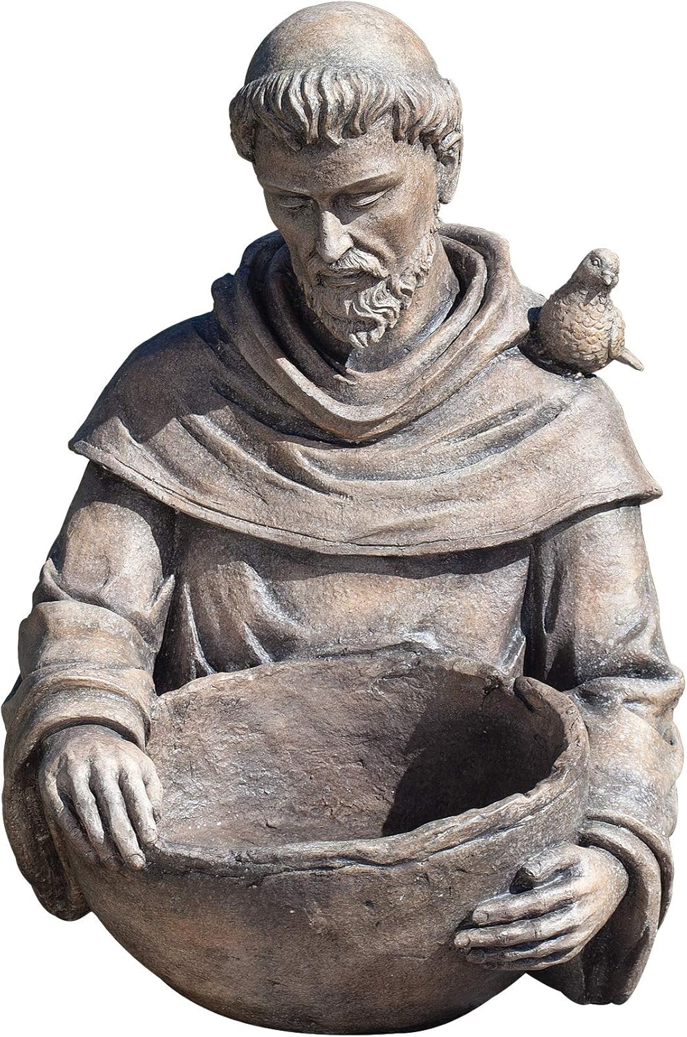 Roman 19" St. Francis Outdoor Garden Statue with Birdbath