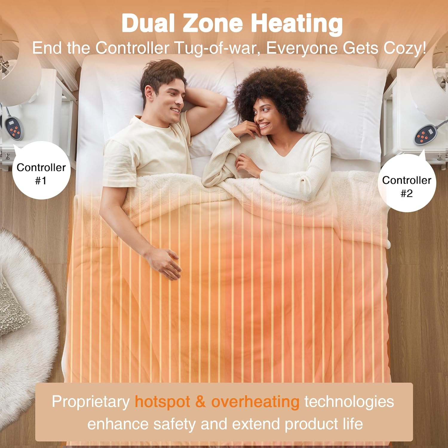 Beautyrest Heated Blanket, Electric Blanket, Soft, Warm, Reversible Plush - Sherpa Heating Blanket with 20 Heat Settings, 1-10 hrs Timer Auto Shut Off, Machine Washable, King (90 inx100 in), Ivory