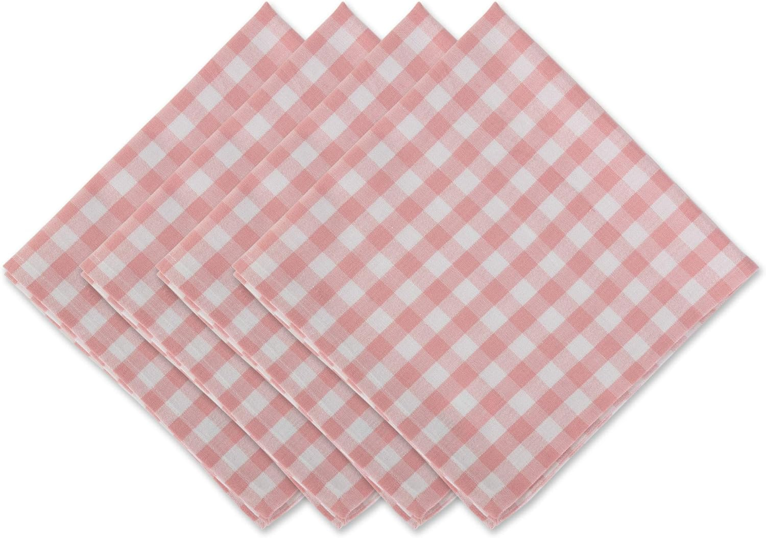 Pink & White Gingham Napkin Set/4