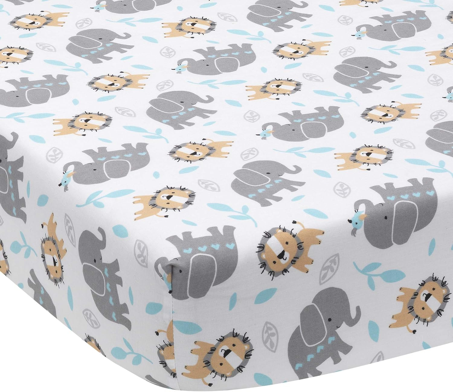 Bedtime Originals Jungle Fun Animals 100% Cotton - Piece Standard Crib Fitted Sheet