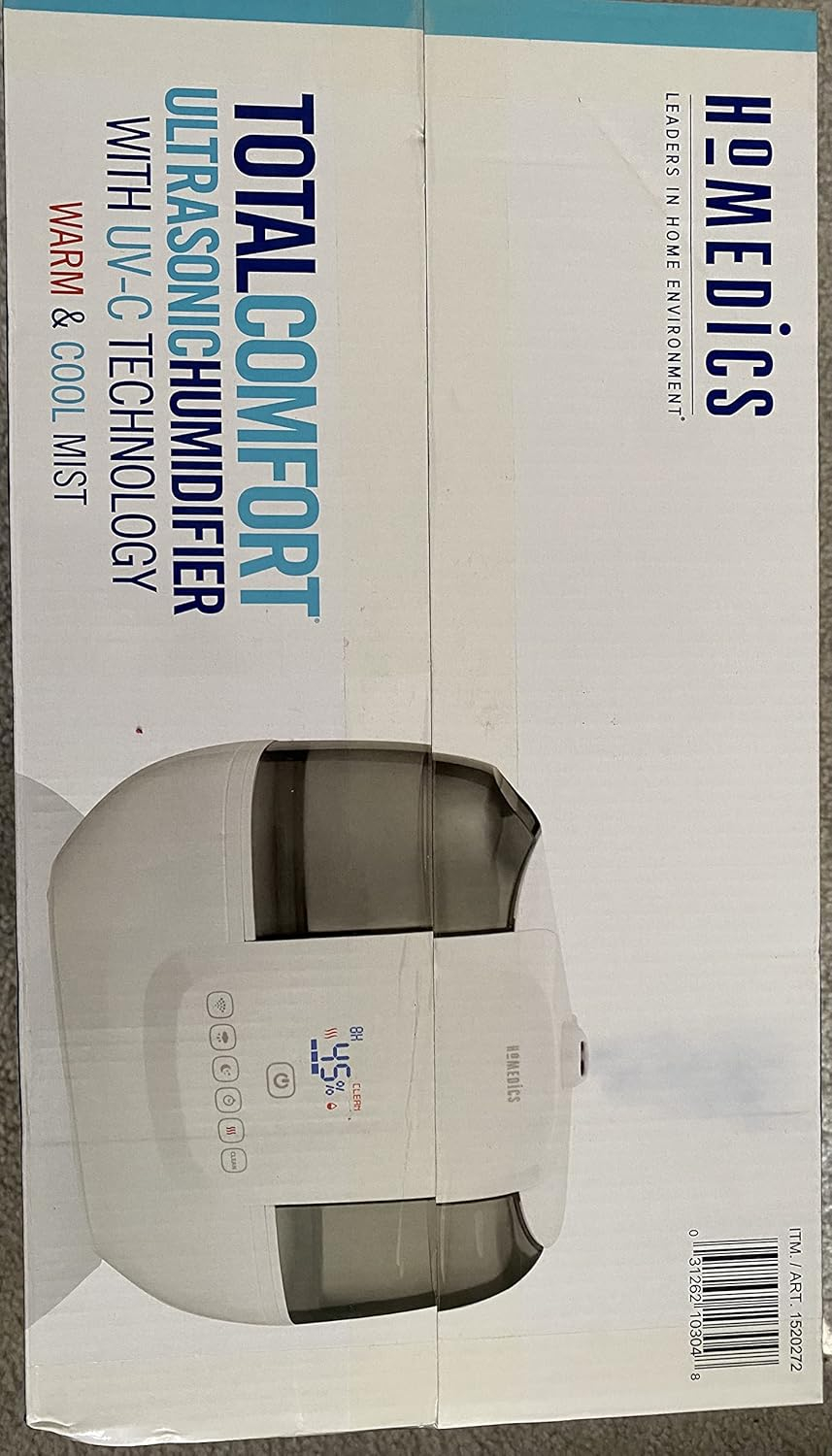 HoMedics TotalComfort Ultrasonic Humidifier with UV-C Technology, White