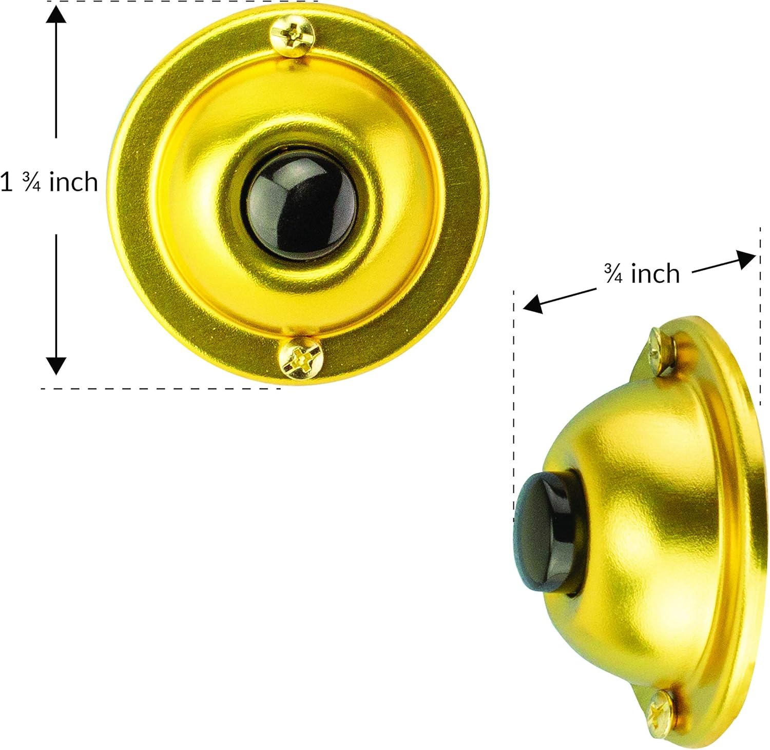 Newhouse Hardware BR4BL Unlighted Doorbell Black Button, 1-Pack, Brass Color