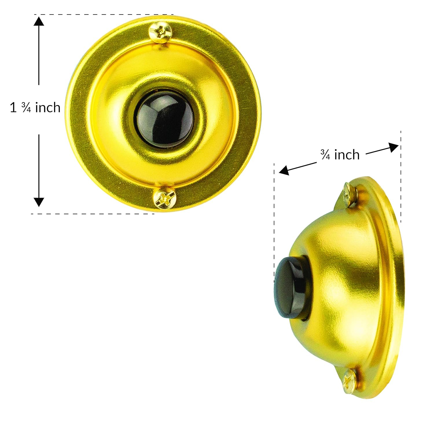 Newhouse Hardware BR4BL Unlighted Doorbell Black Button, 1-Pack, Brass Color