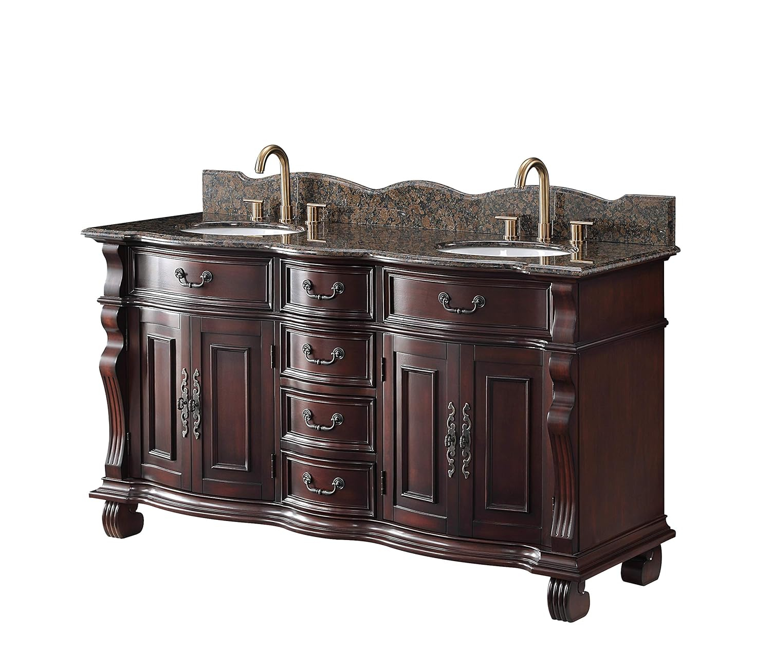 64" Timeless Classic style Hopkinton Double Sink Bathroom Vanity