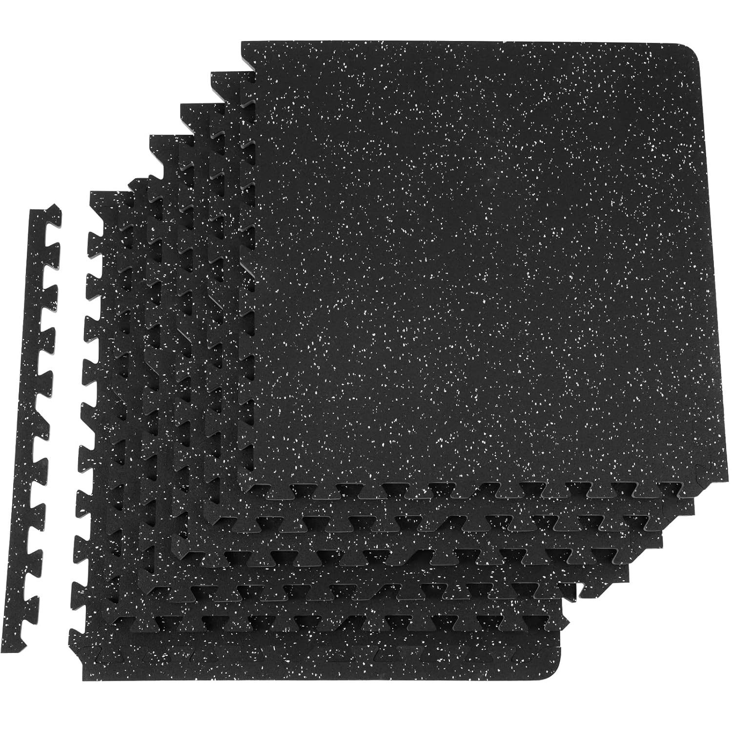 VEVOR 6PCS 0.56 inch Thick Gym Floor Mats, 25" x 25" EVA Foam & Rubber Top Interlocking Workout Floor Mats with 24 sq.ft Coverage, Waterproof Exercise Puzzle Flooring for Gym, Home, Garage, Basement