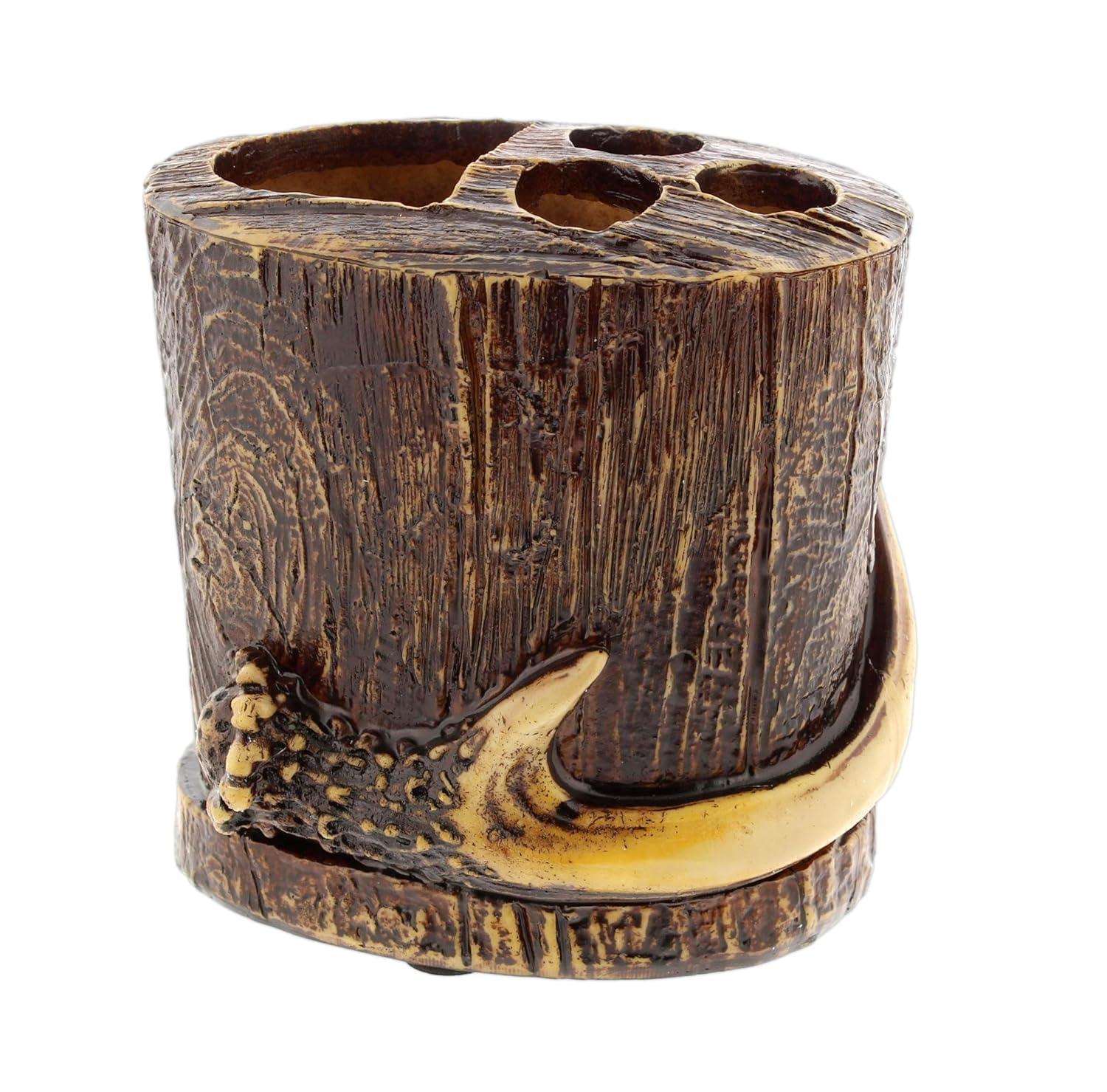 Paseo Road by HiEnd Accents Brown Resin Antler Rustic Cabin Lodge Toothbrush Holder