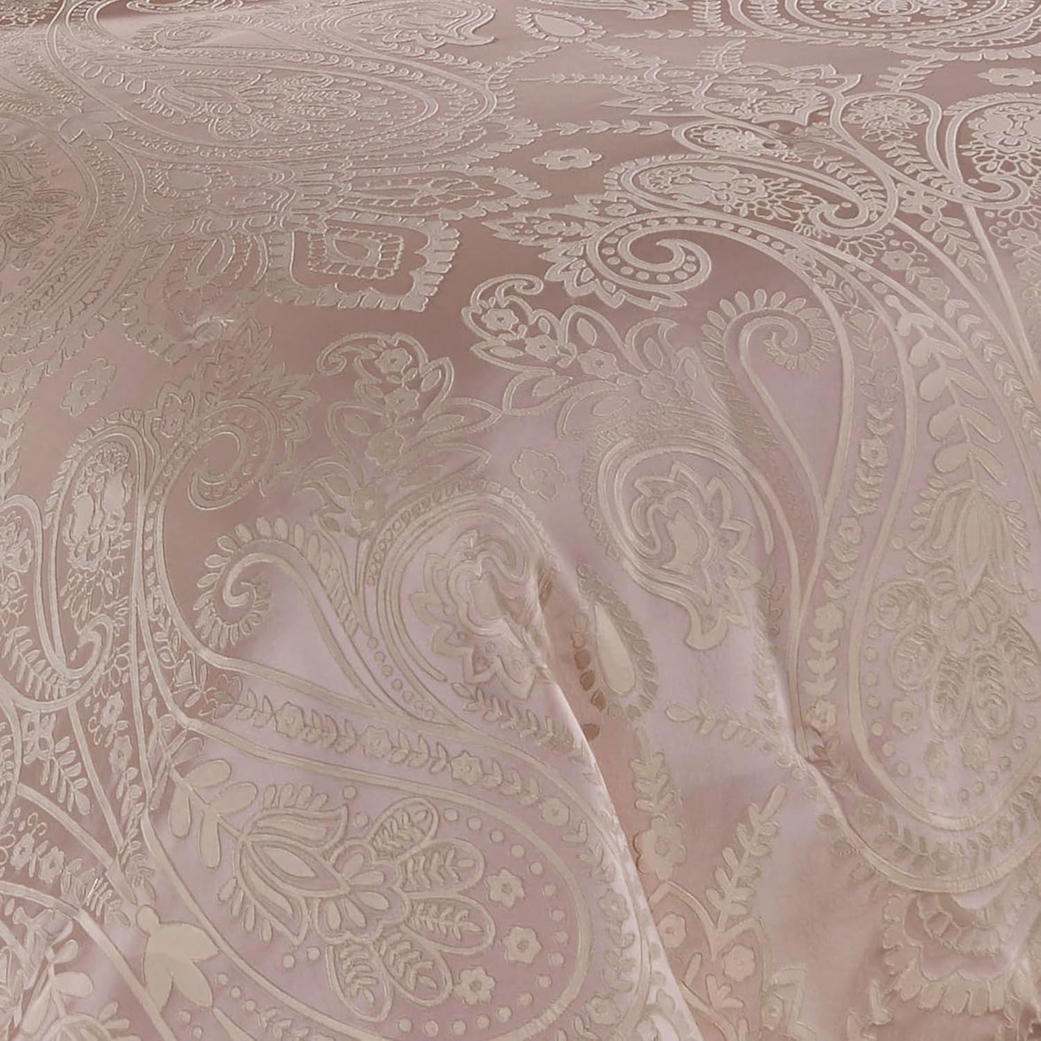 Elegant Blush Polyester Satin King Comforter Set