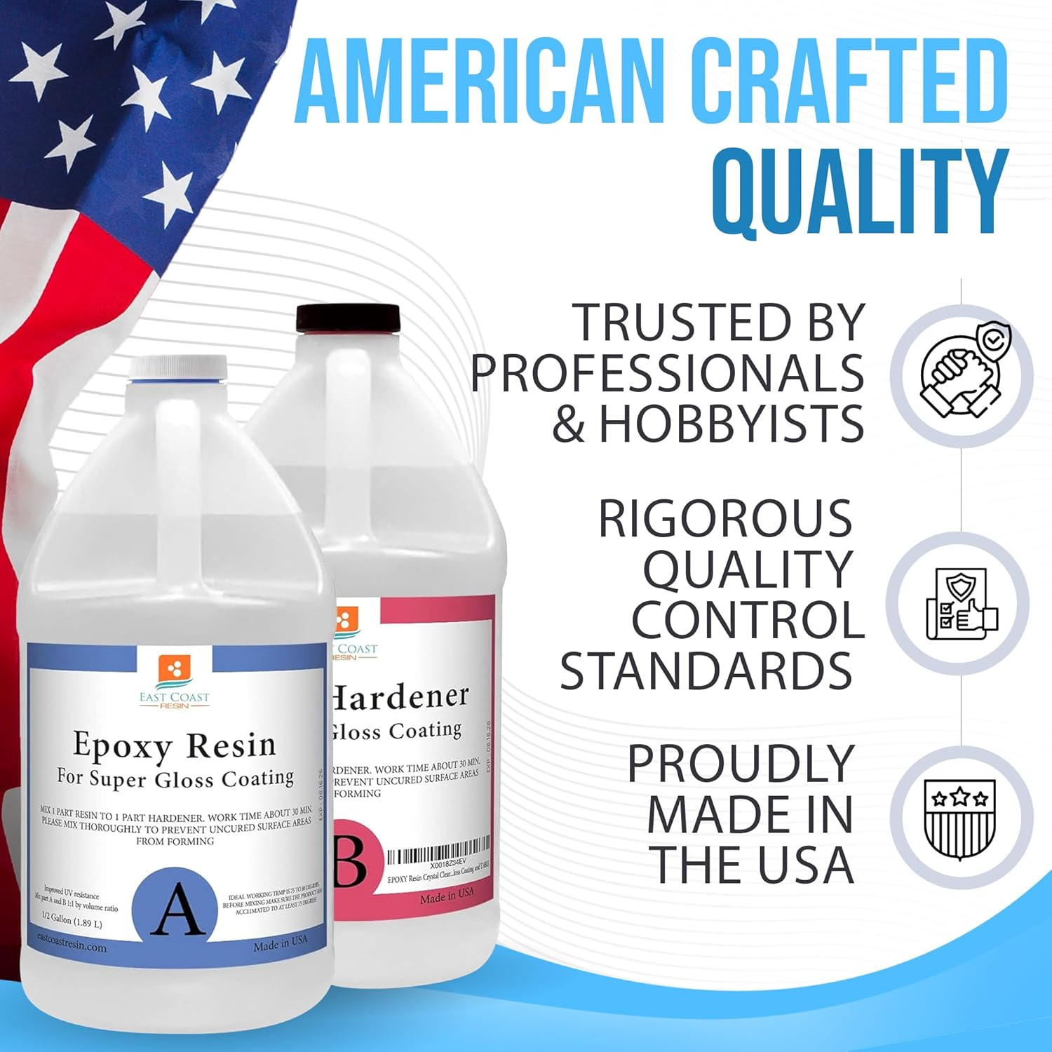 East Coast Resin Epoxy 64 Oz Kit. for Super Gloss Coating and Tabletops