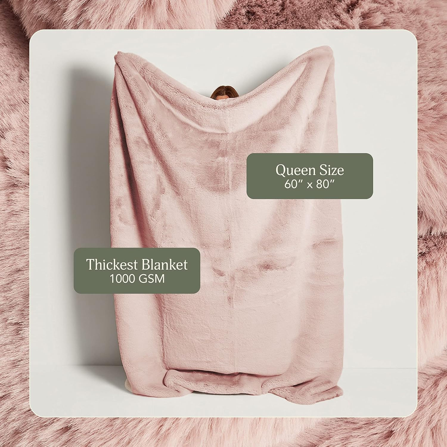 Medium Rosy Faux Fur Reversible Baby Throw Blanket