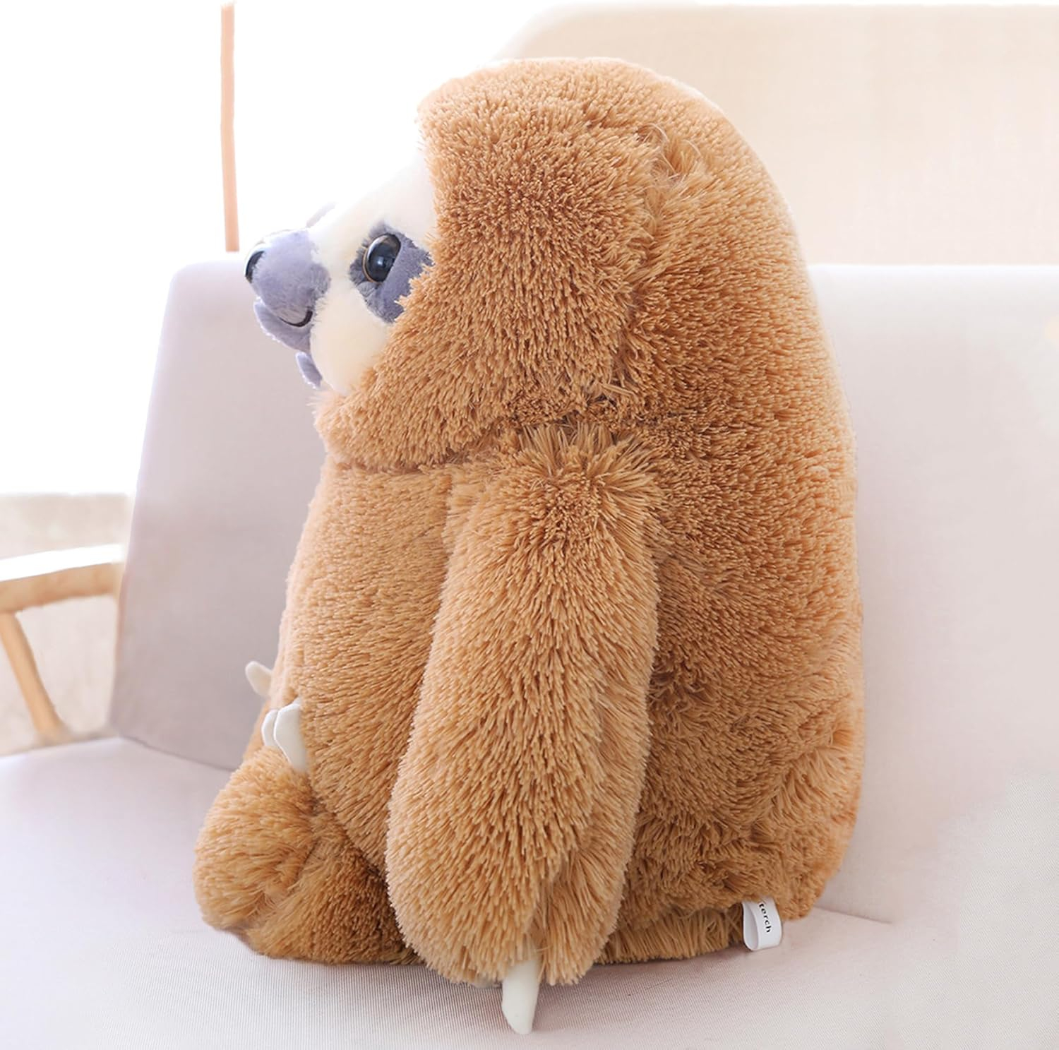 Winsterch Fluffy Sloth Stuffed Animal Toy ,Large Stuffed Sloth Plush Sloth Toy Kids Birthday Gifts (20 Inches, Brown)